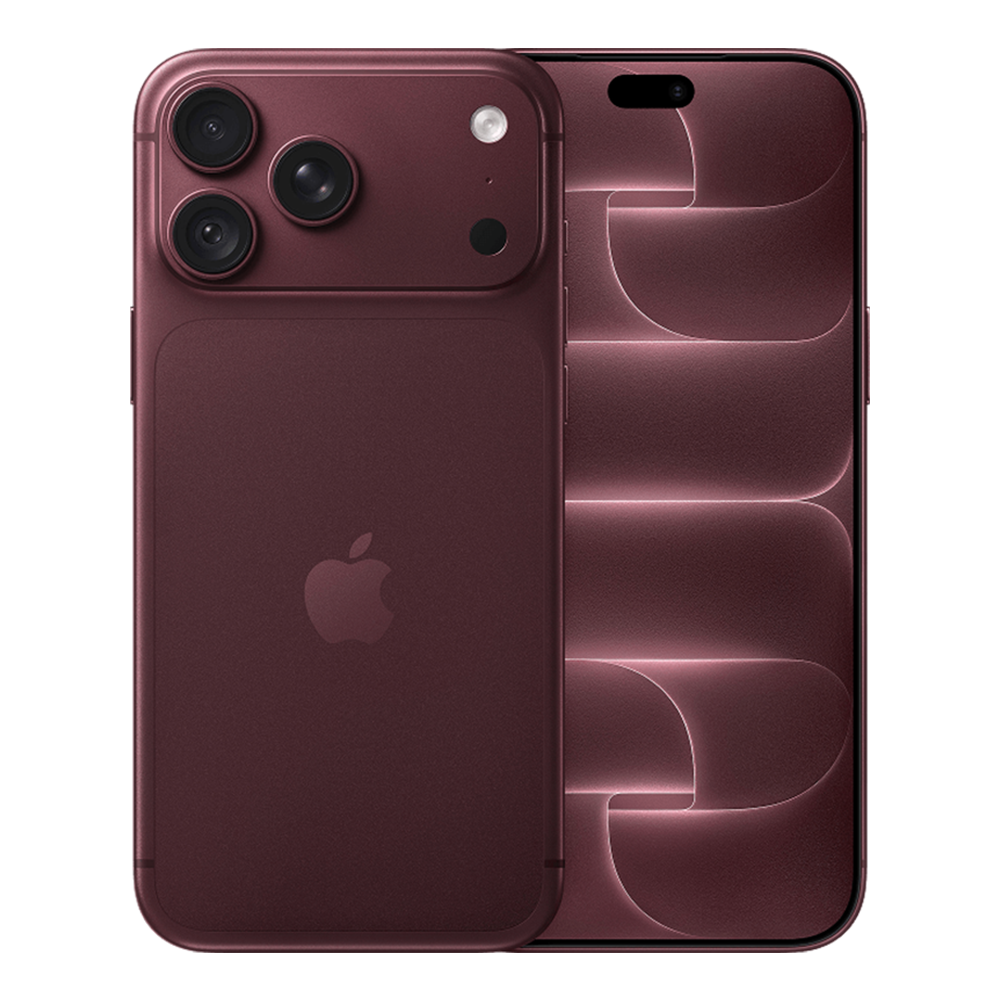 Purple iPhone shown from the back with Apple logo and a triple camera module on the upper left.